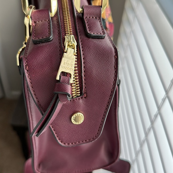 STEVE MADDEN BREESE CROSSBODY SATCHEL BAG PURSE HANDBAG wine plum burgundy - Picture 5 of 14